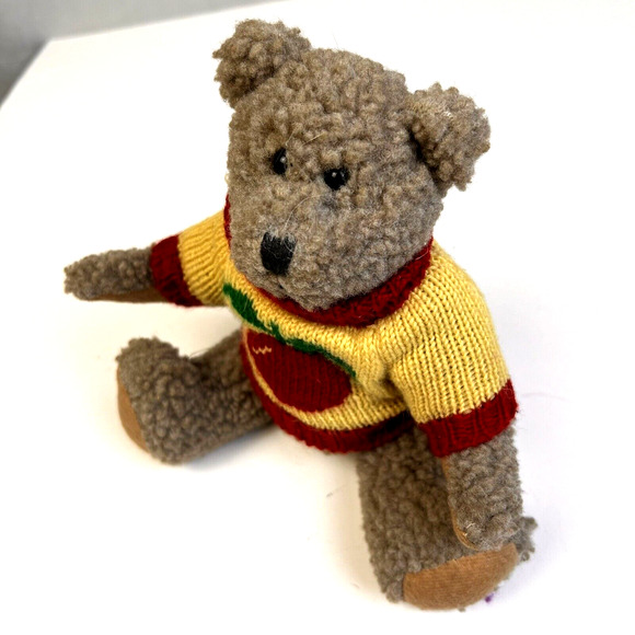 The Boyds Collection Teddy Bear Apple Sweater 8 " Movable Joints Teacher Gift - Picture 10 of 10